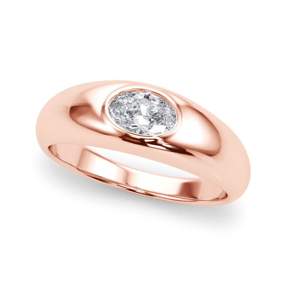 Oval Bezel Set Diamond Solitaire Engagement Ring · 0.38 ct tw