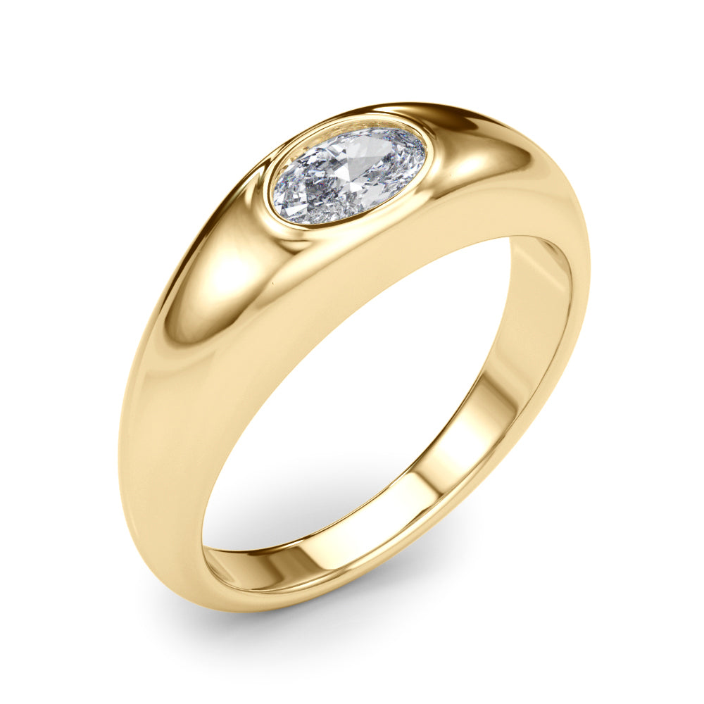 Oval Bezel Set Diamond Solitaire Engagement Ring · 0.38 ct tw