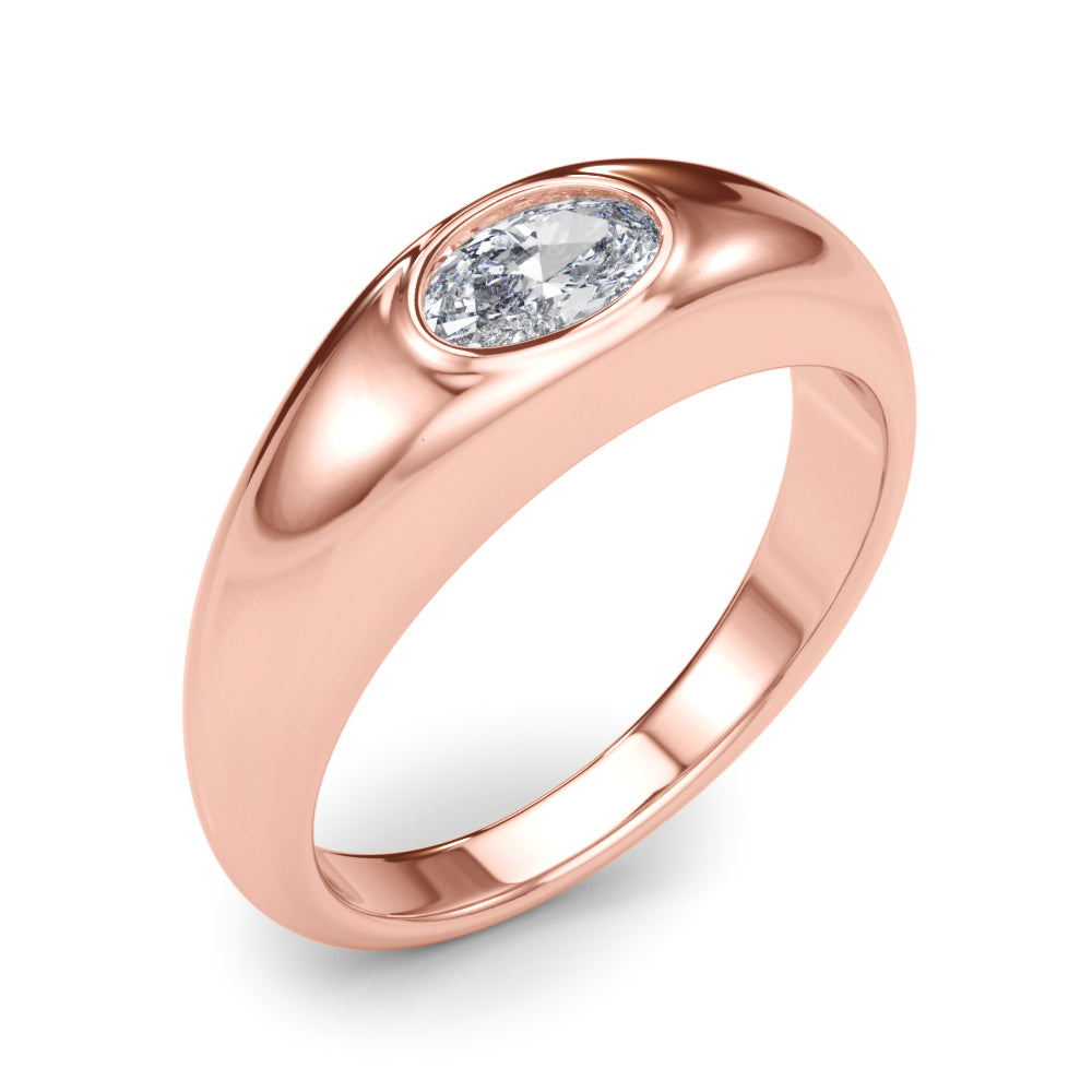 Oval Bezel Set Diamond Solitaire Engagement Ring · 0.38 ct tw