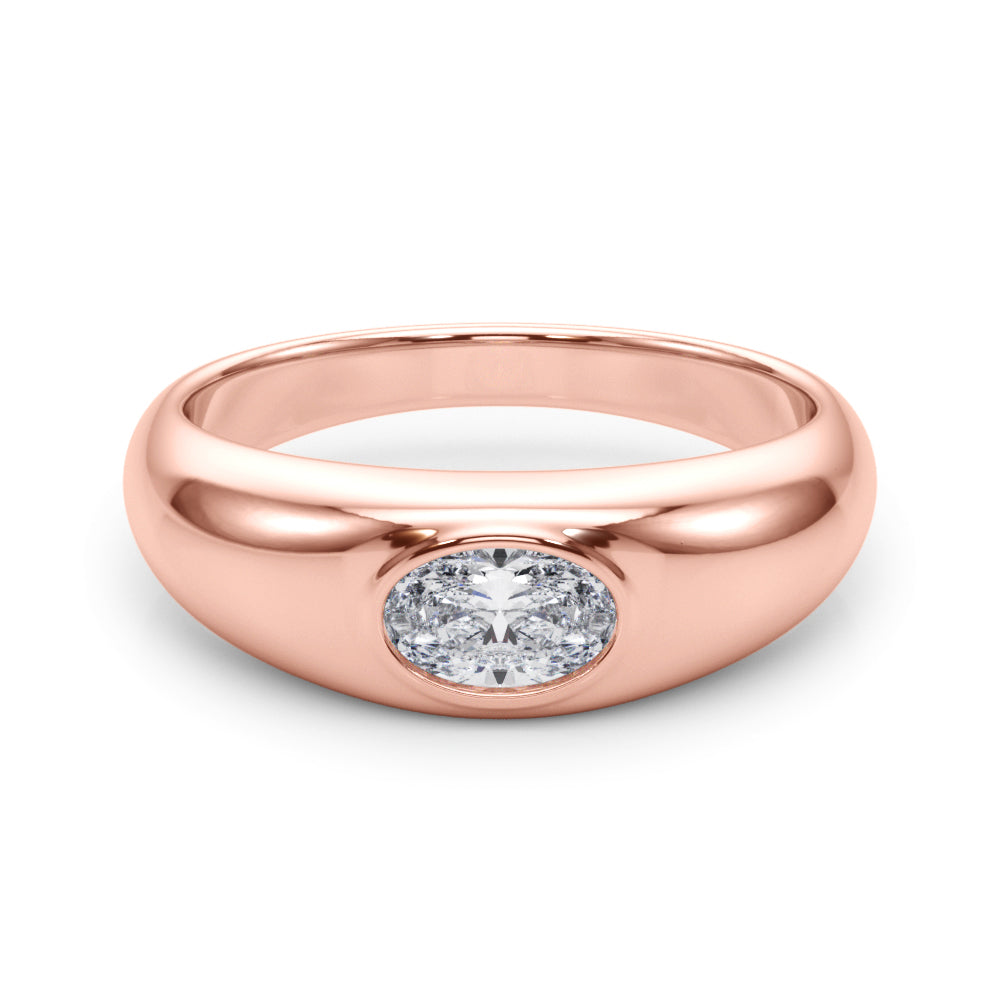 Oval Bezel Set Diamond Solitaire Engagement Ring · 0.38 ct tw