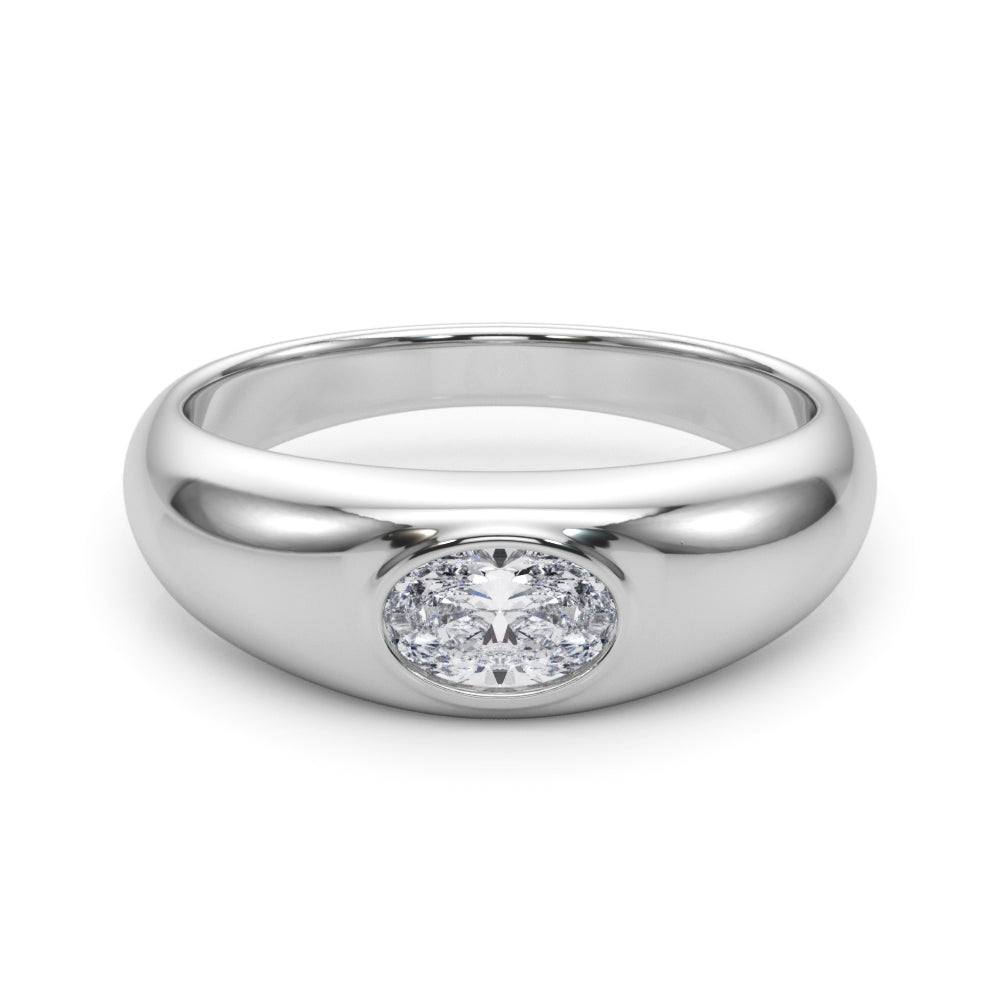 Oval Bezel Set Diamond Solitaire Engagement Ring · 0.38 ct tw