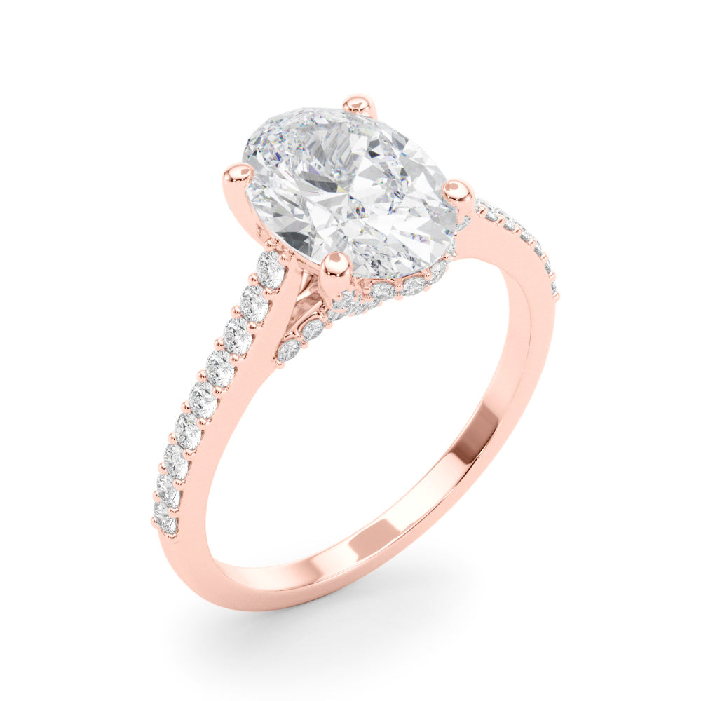 Oval Center Diamond Engagement Ring · 0.41 ct tw