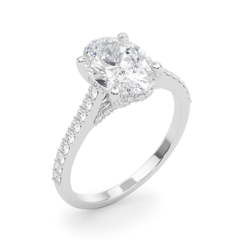 Oval Center Diamond Engagement Ring · 0.43 ct tw