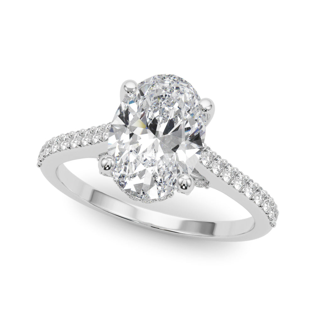 Oval Center Diamond Engagement Ring · 0.41 ct tw