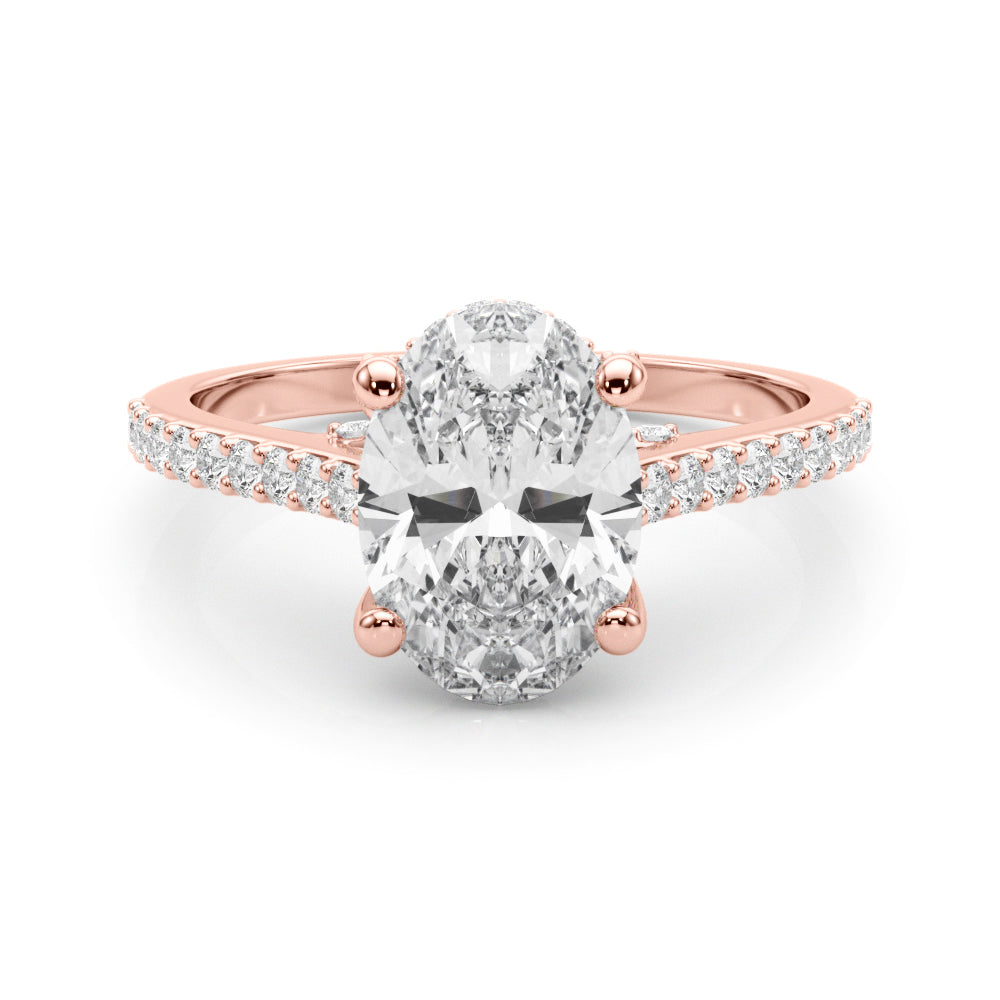 Oval Center Diamond Engagement Ring · 0.41 ct tw