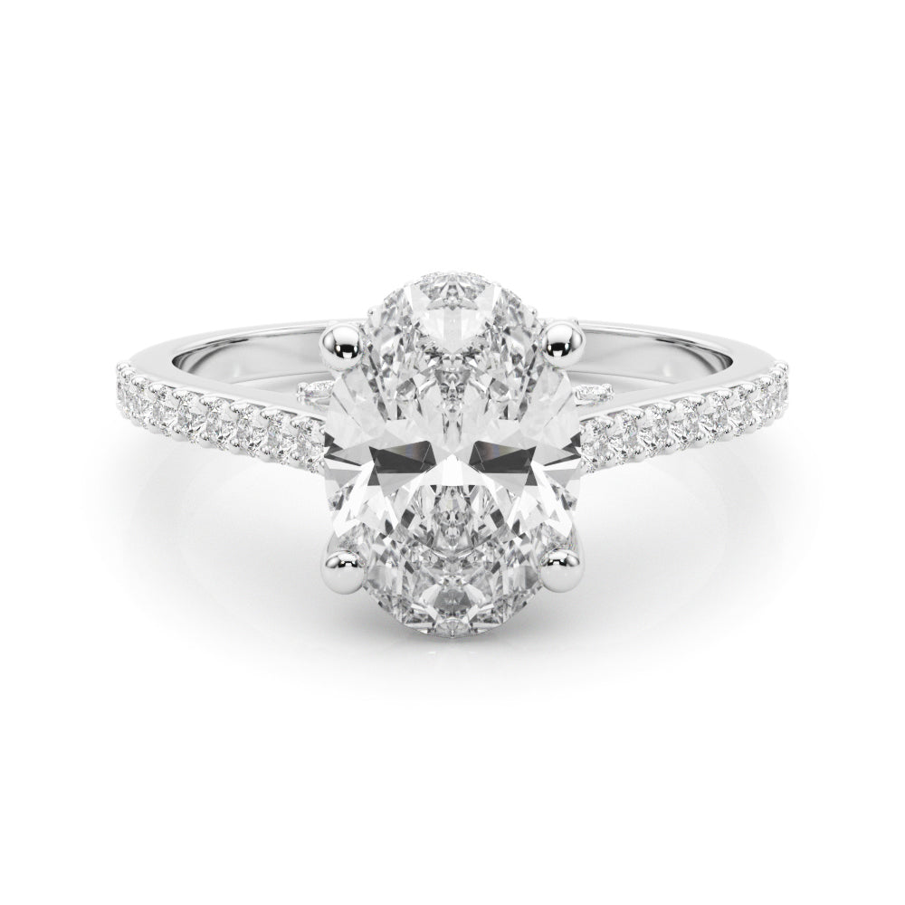 Oval Center Diamond Engagement Ring · 0.43 ct tw