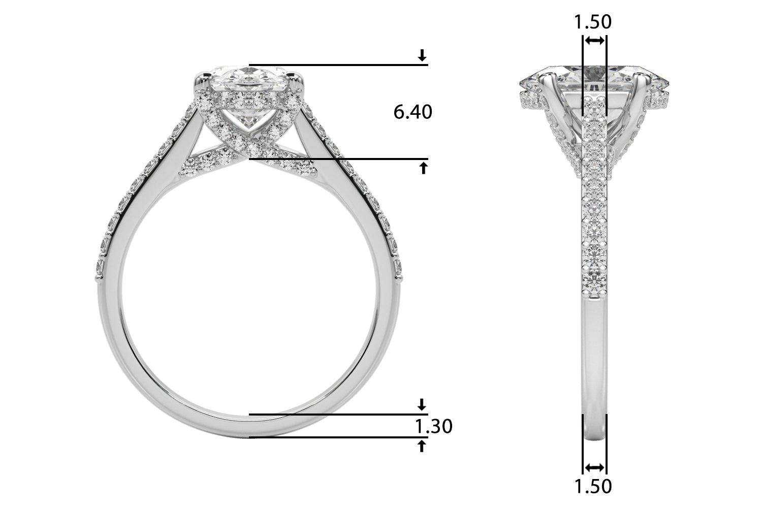 Oval Center Diamond Engagement Ring · 0.41 ct tw
