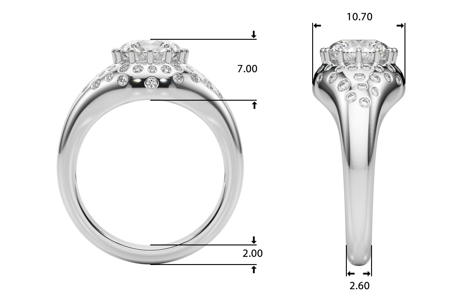 Round Center Diamond Engagement Ring · 1.26 ct tw