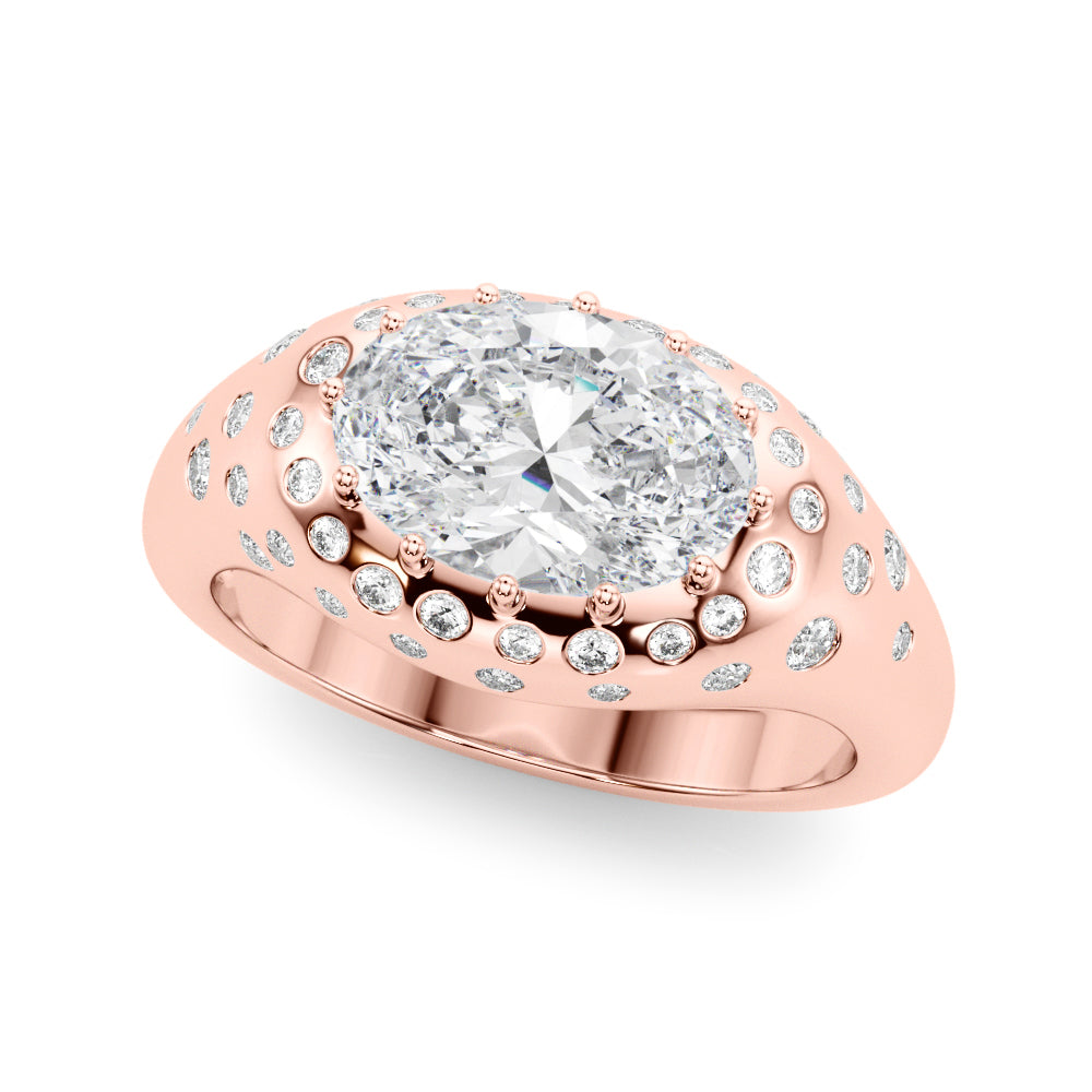 Oval Center Diamond Engagement Ring · 0.30 ct tw