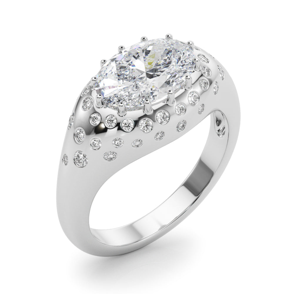 Oval Center Diamond Engagement Ring · 0.30 ct tw