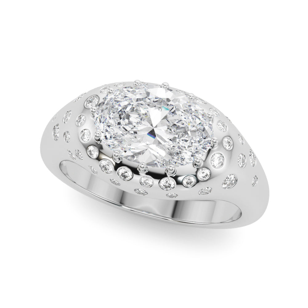 Oval Center Diamond Engagement Ring · 0.30 ct tw
