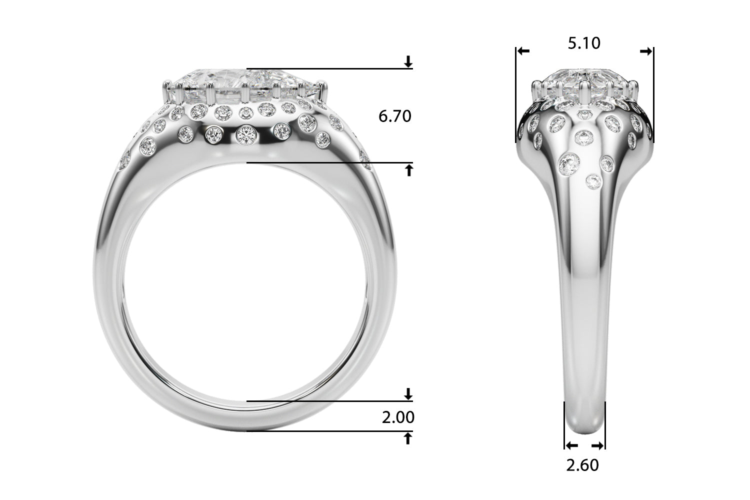 Oval Center Diamond Engagement Ring · 0.30 ct tw