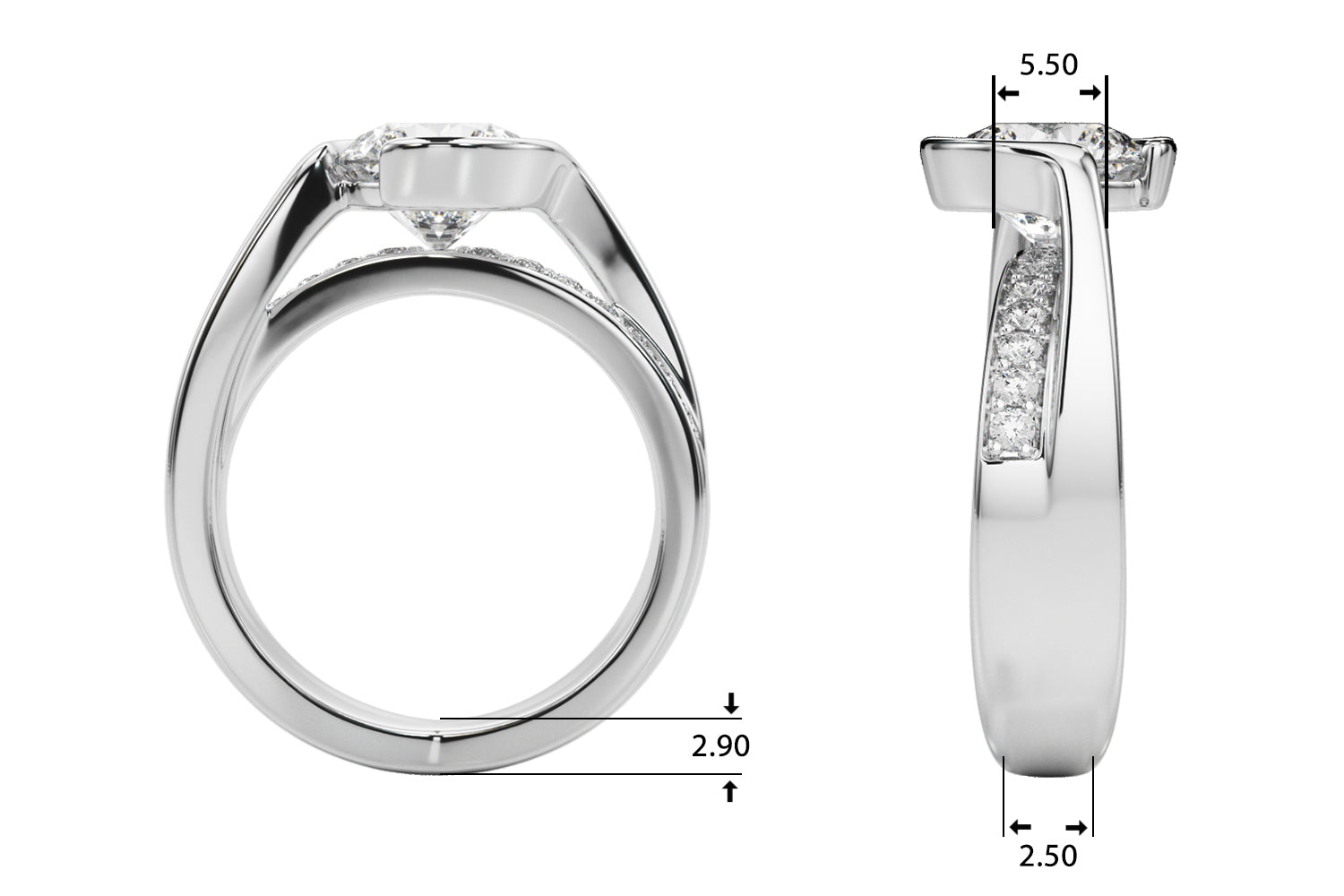Round Diamond Engagement Ring · 3.25 ct tw