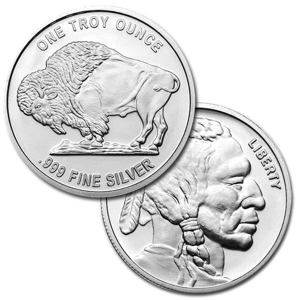 1 OZ SILVER ROUND BUFFALO