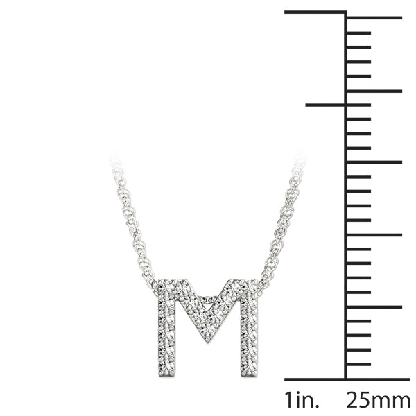1/10 Cttw M Initial Diamond Pendant · 0.10 ct tw