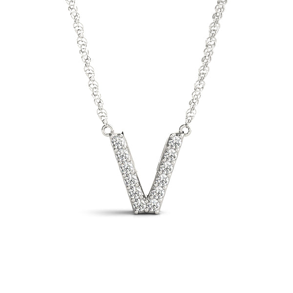 1/20 Cttw V Initial Diamond Pendant · 0.06 ct tw