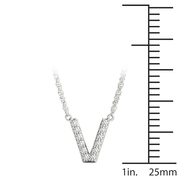 1/20 Cttw V Initial Diamond Pendant · 0.06 ct tw