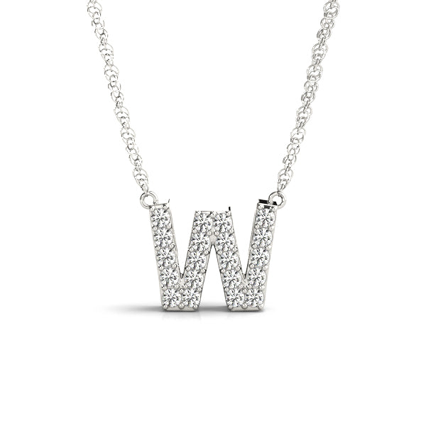 1/10 Cttw W Initial Diamond Pendant · 0.10 ct tw