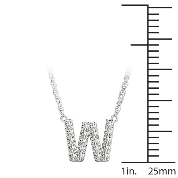 1/10 Cttw W Initial Diamond Pendant · 0.10 ct tw