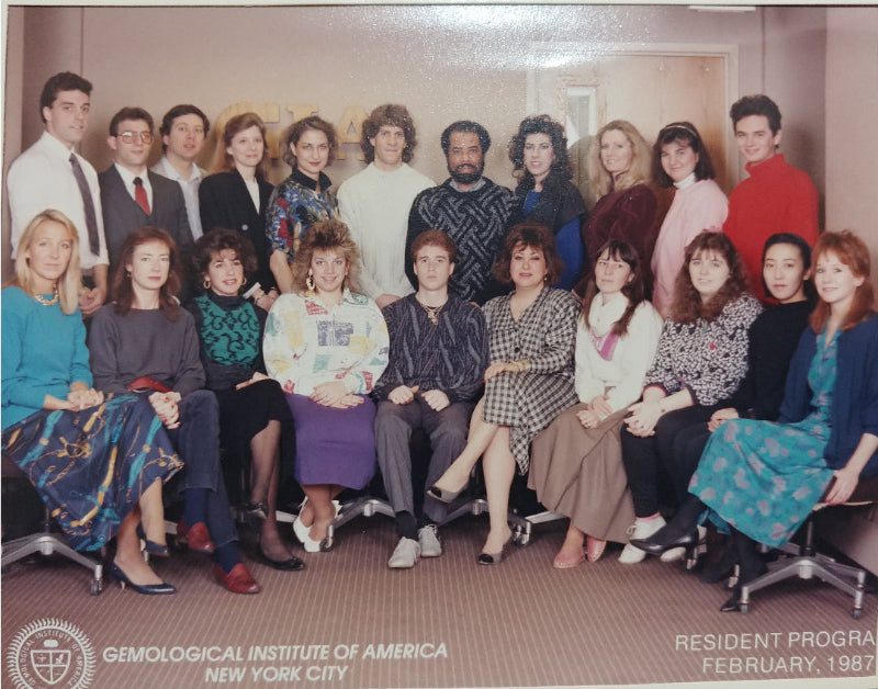 Group photo of people from the Gemological Institute of America in New York City, February 1987.