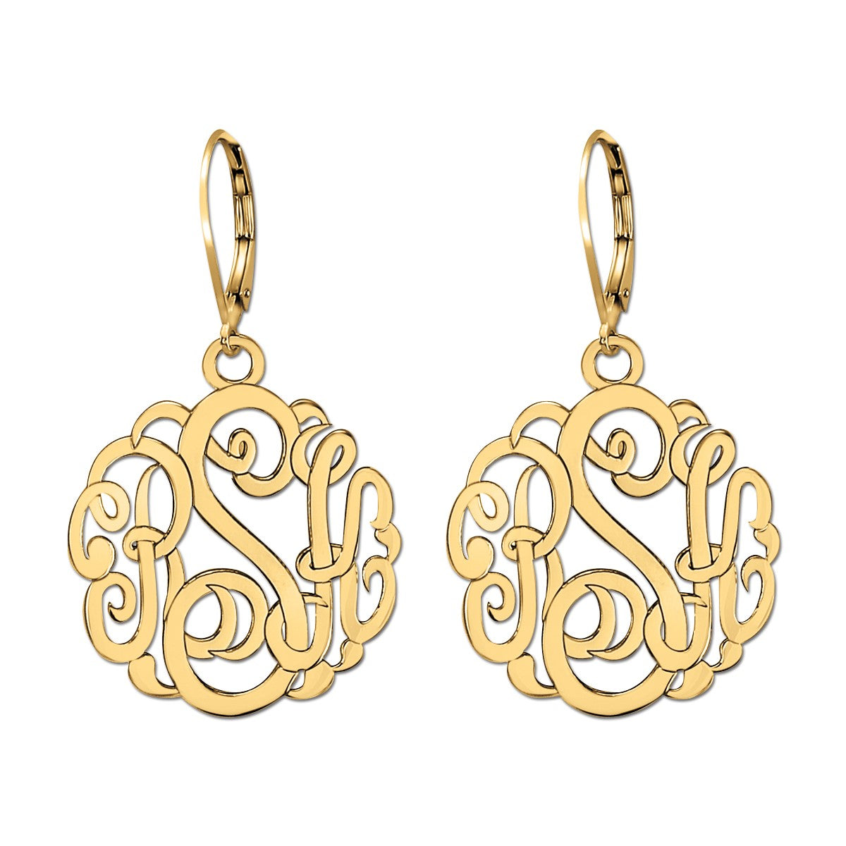 25mm Monogram Lever Back Earrings