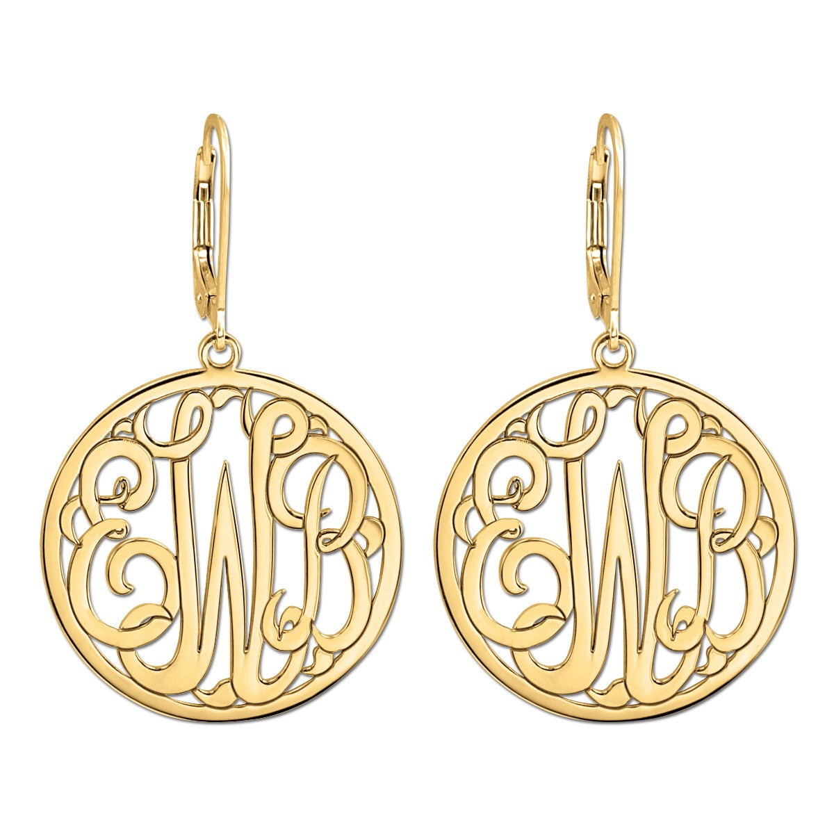 25mm Monogram Lever Back Earrings