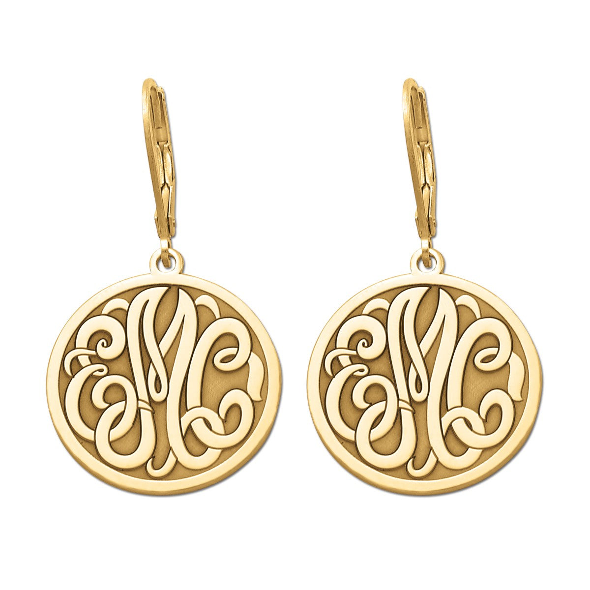 25mm Monogram Lever Back Earrings