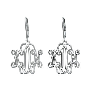 25mm Lever Back Monogram Earrings