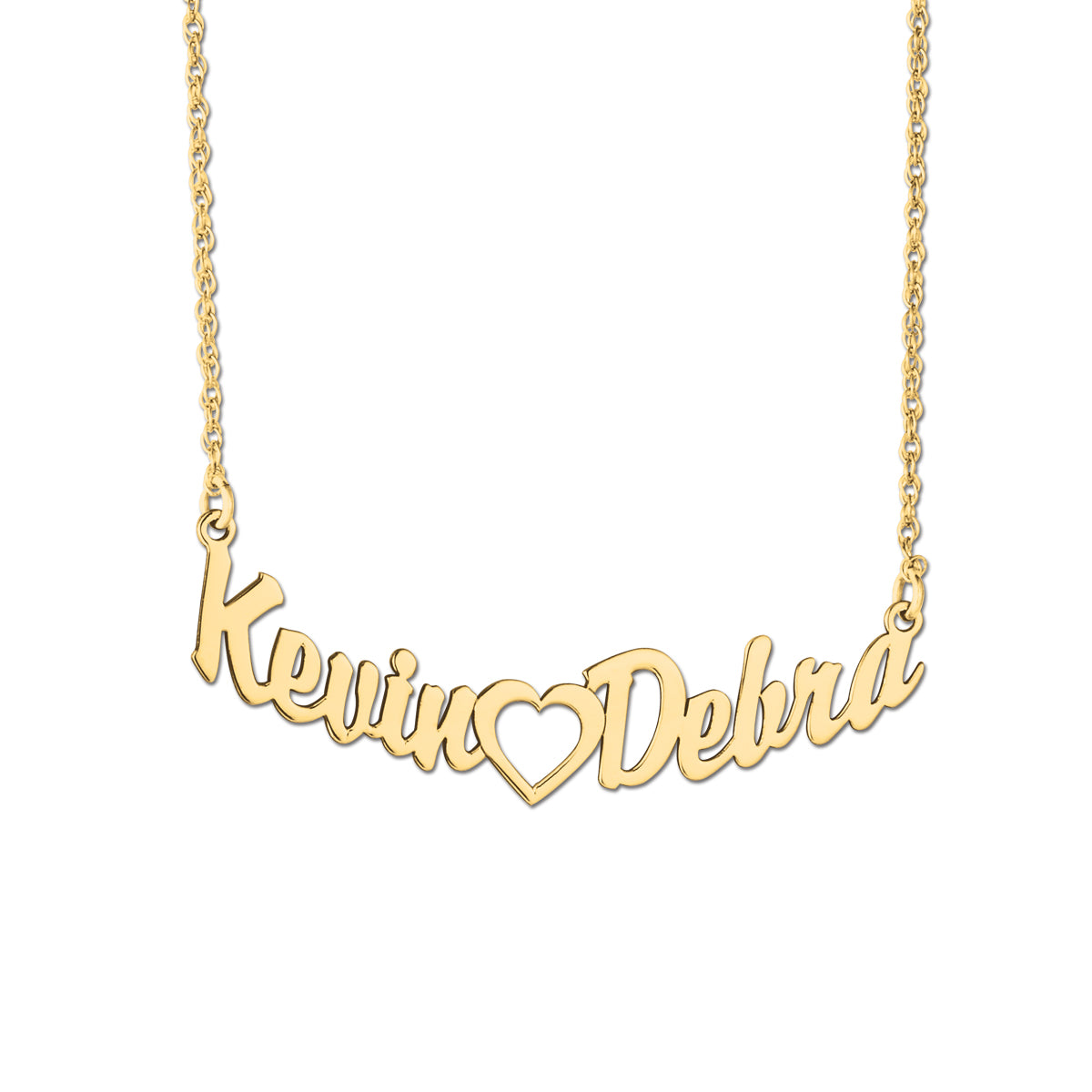 Heart Side by Side Name Center Pendant