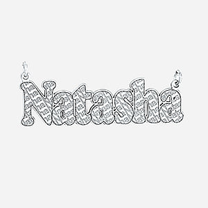 Bold Font Name Plate Pendant
