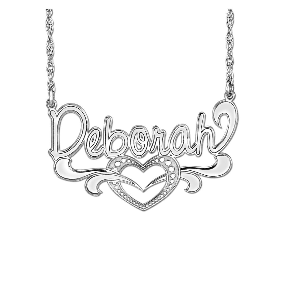 Heart Script With Center Pendant