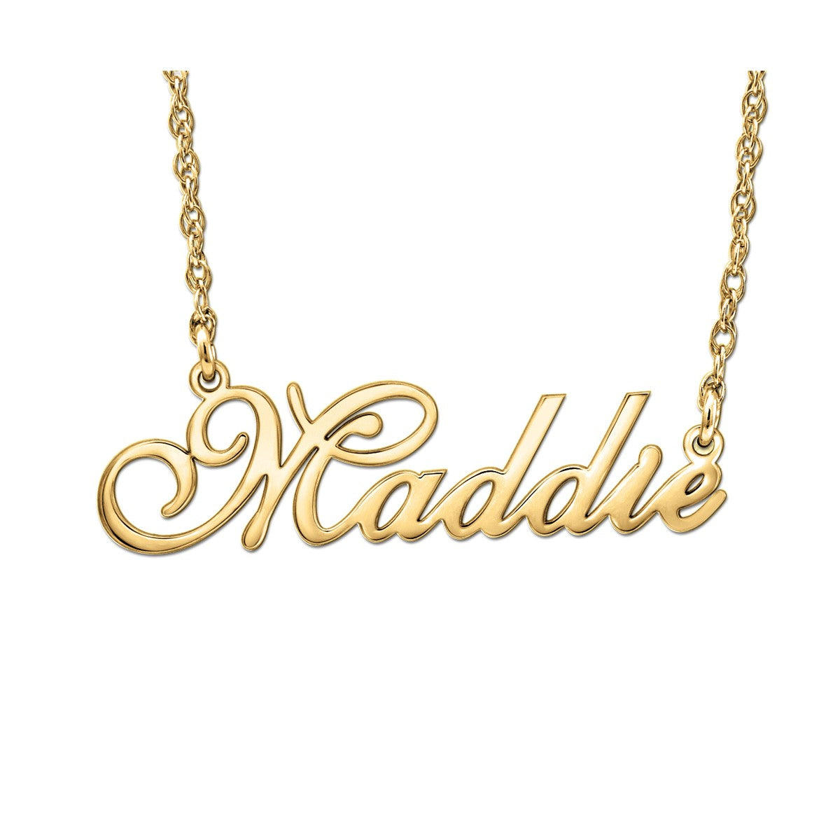 14k W Womens High Polish Nameplates Pendant