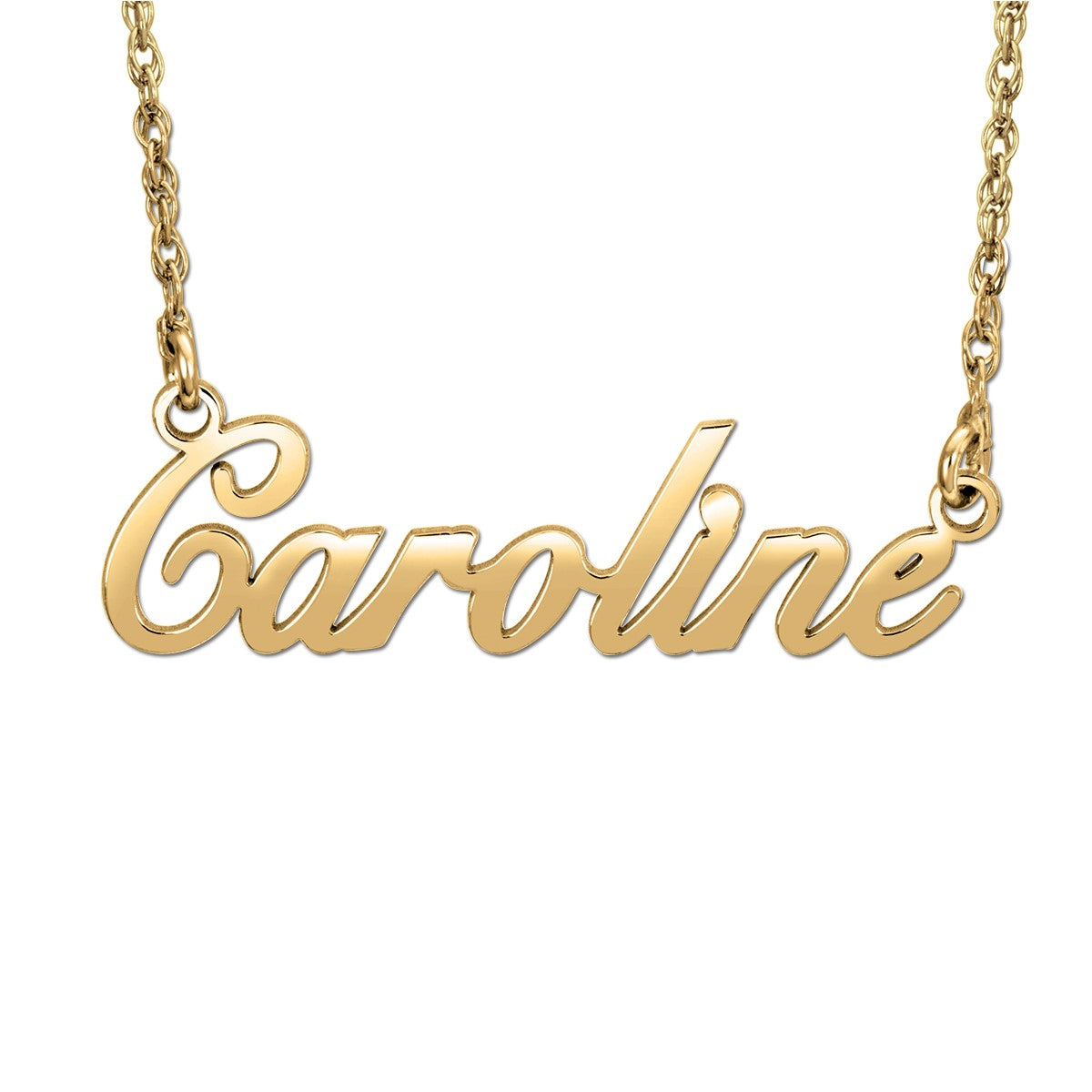14k W Womens High Polish Nameplates Pendant