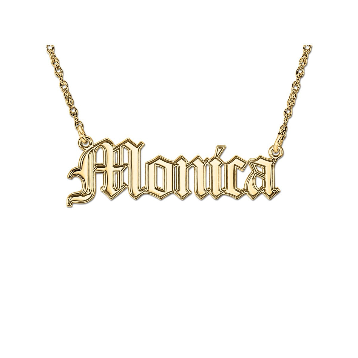 14k W High Polish Name Pers Pendant