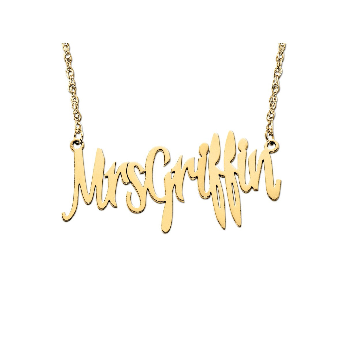 14k W Womens High Polish Mrs Pendant