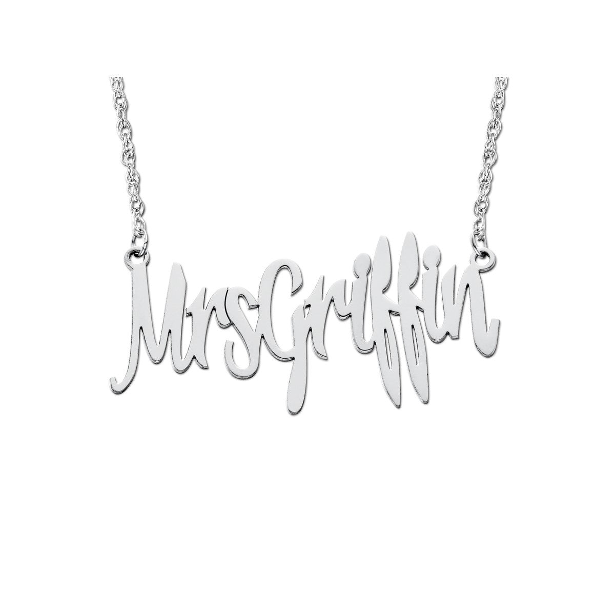 14k W Womens High Polish Mrs Pendant