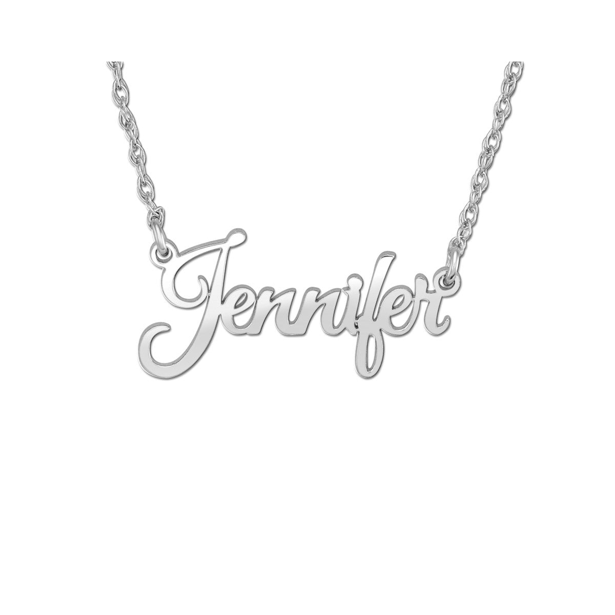 14k W High Polish Script Pers Pendant