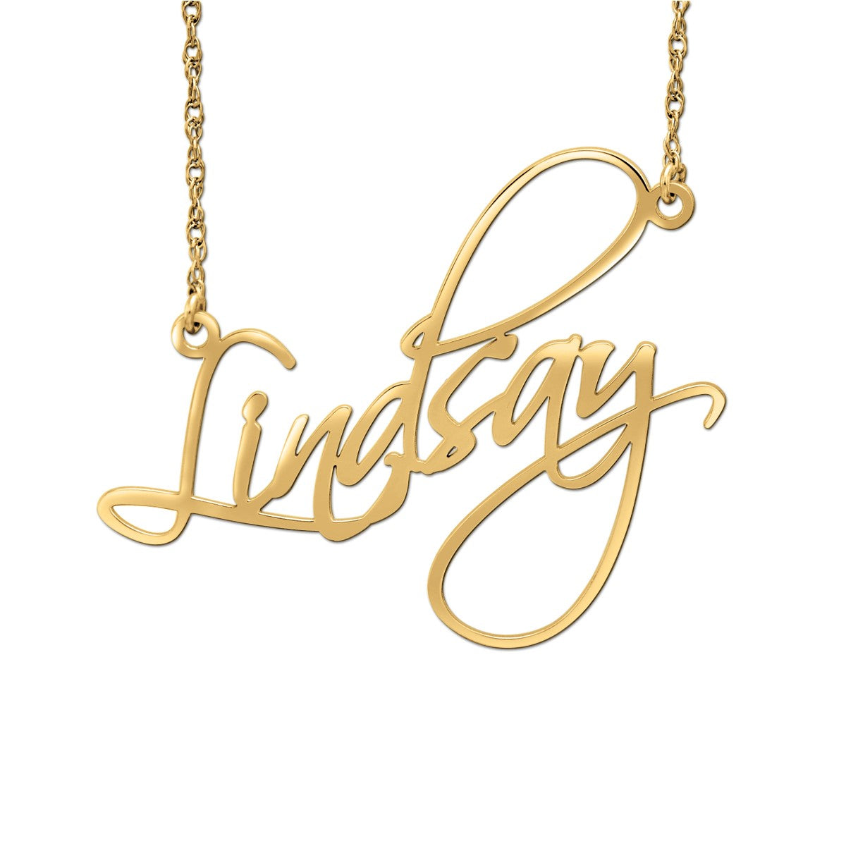 14k W High Polish Name Pers Pendant