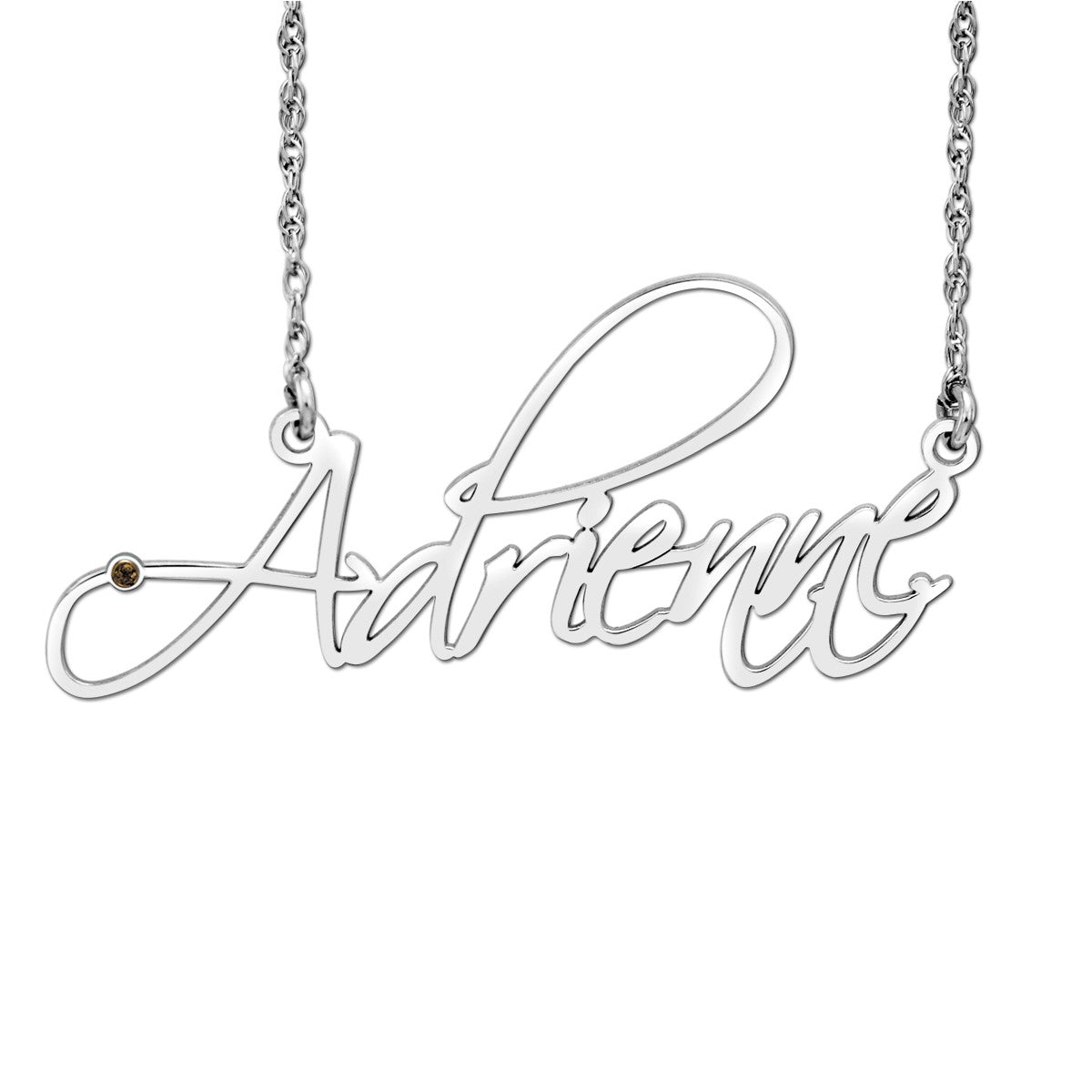 14k W Birthstone Name Pers Pendant