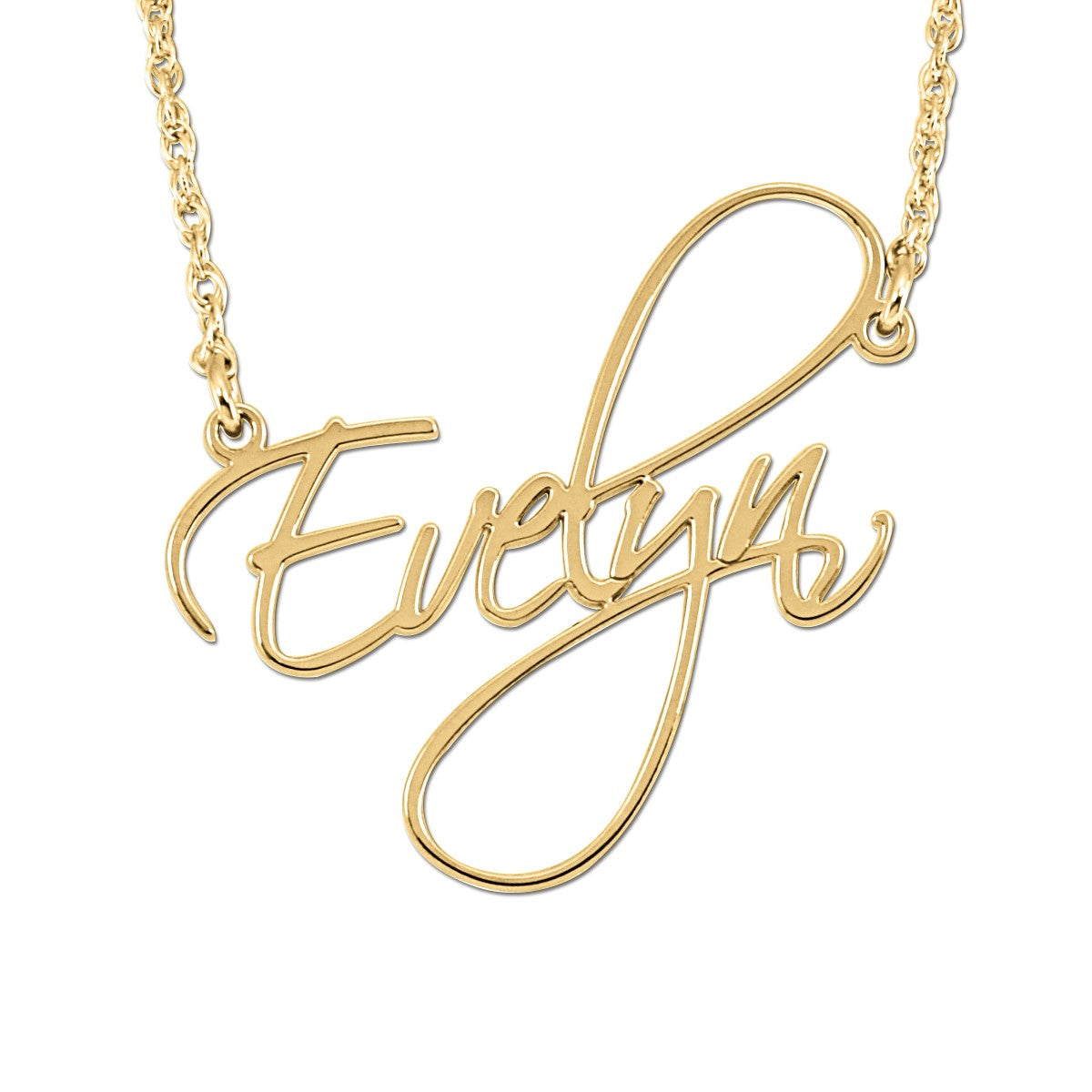 14k W High Polish Name Pers Pendant