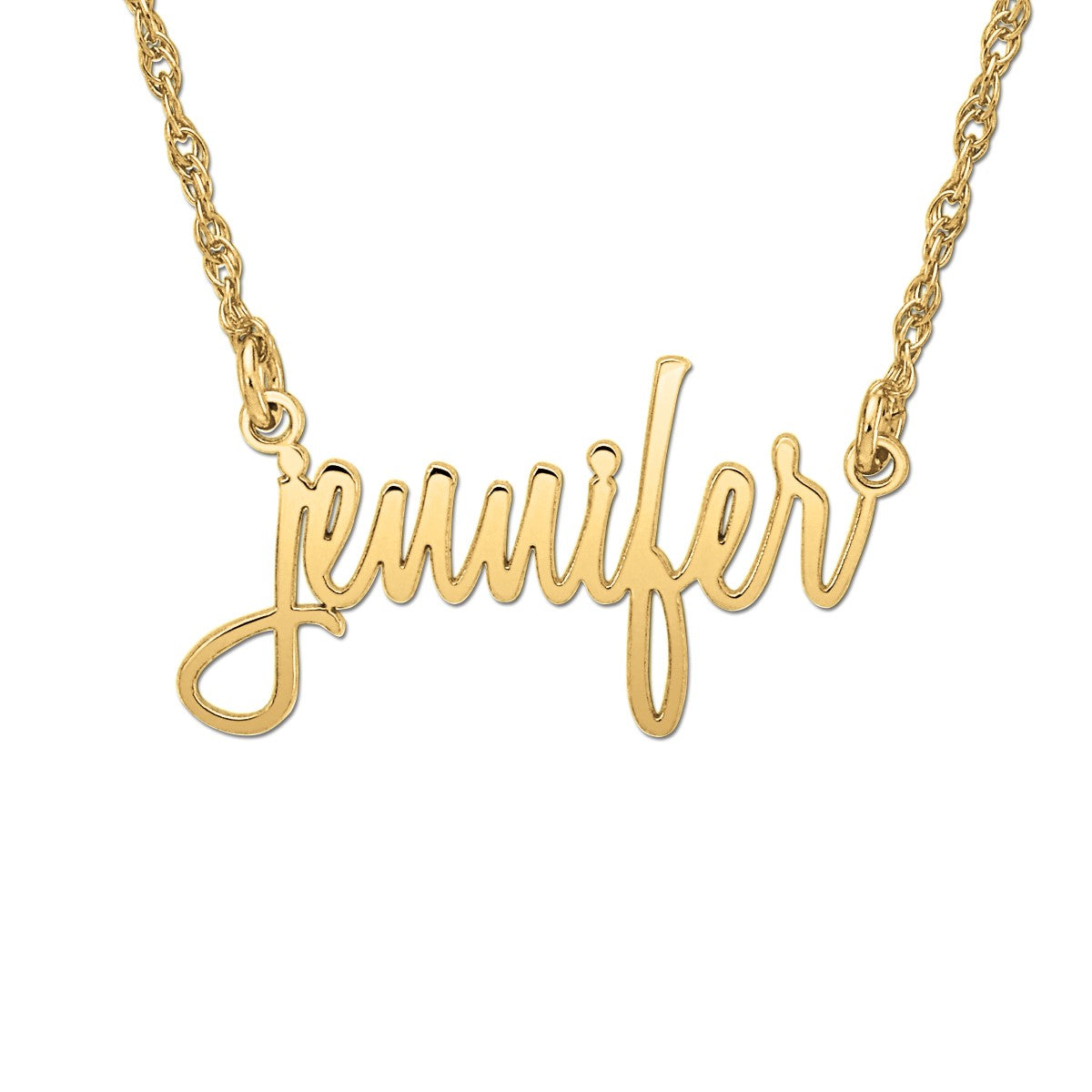 14k W High Polish Name Pers Pendant