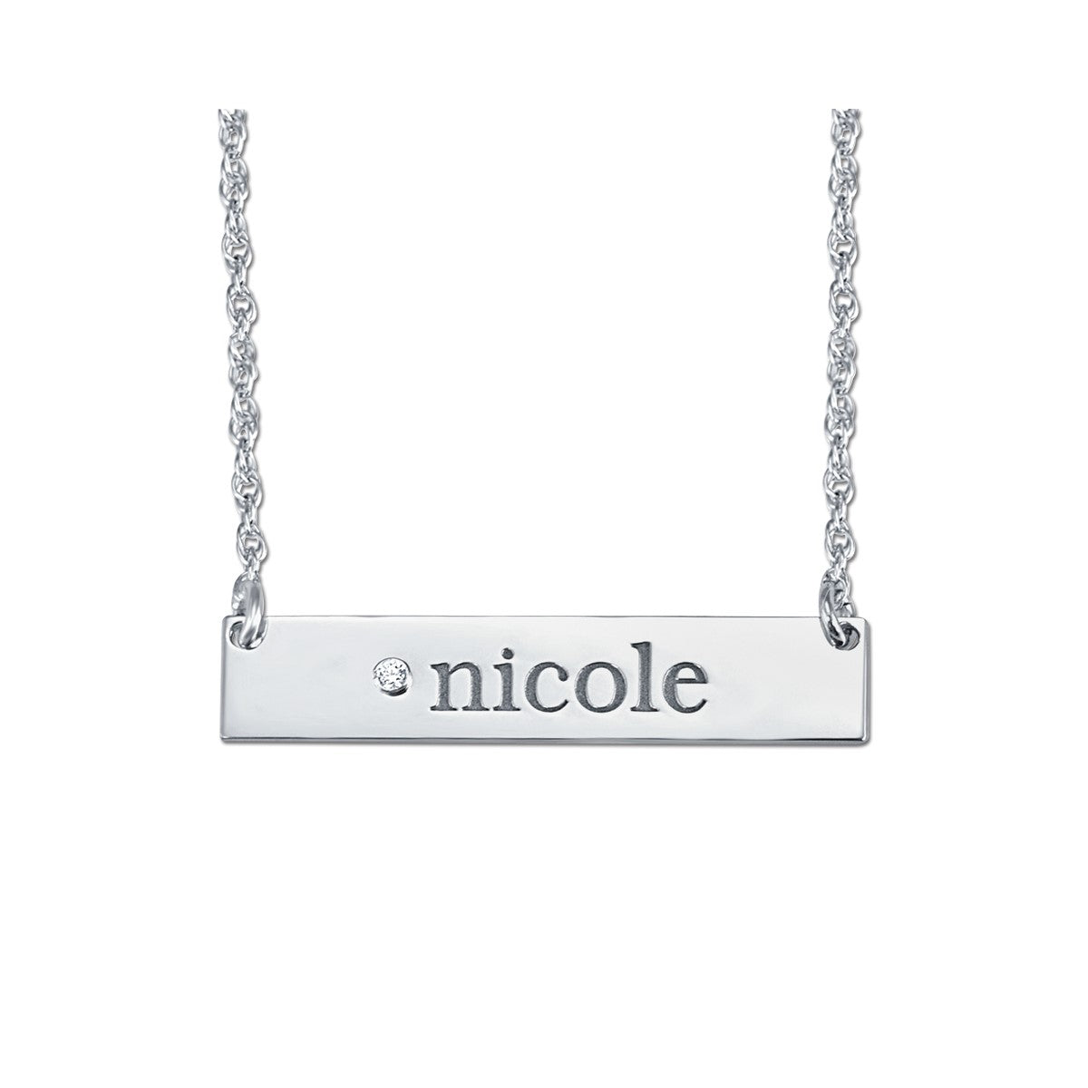14k W 6 X 32mm Diamond Accent Rect Pendant