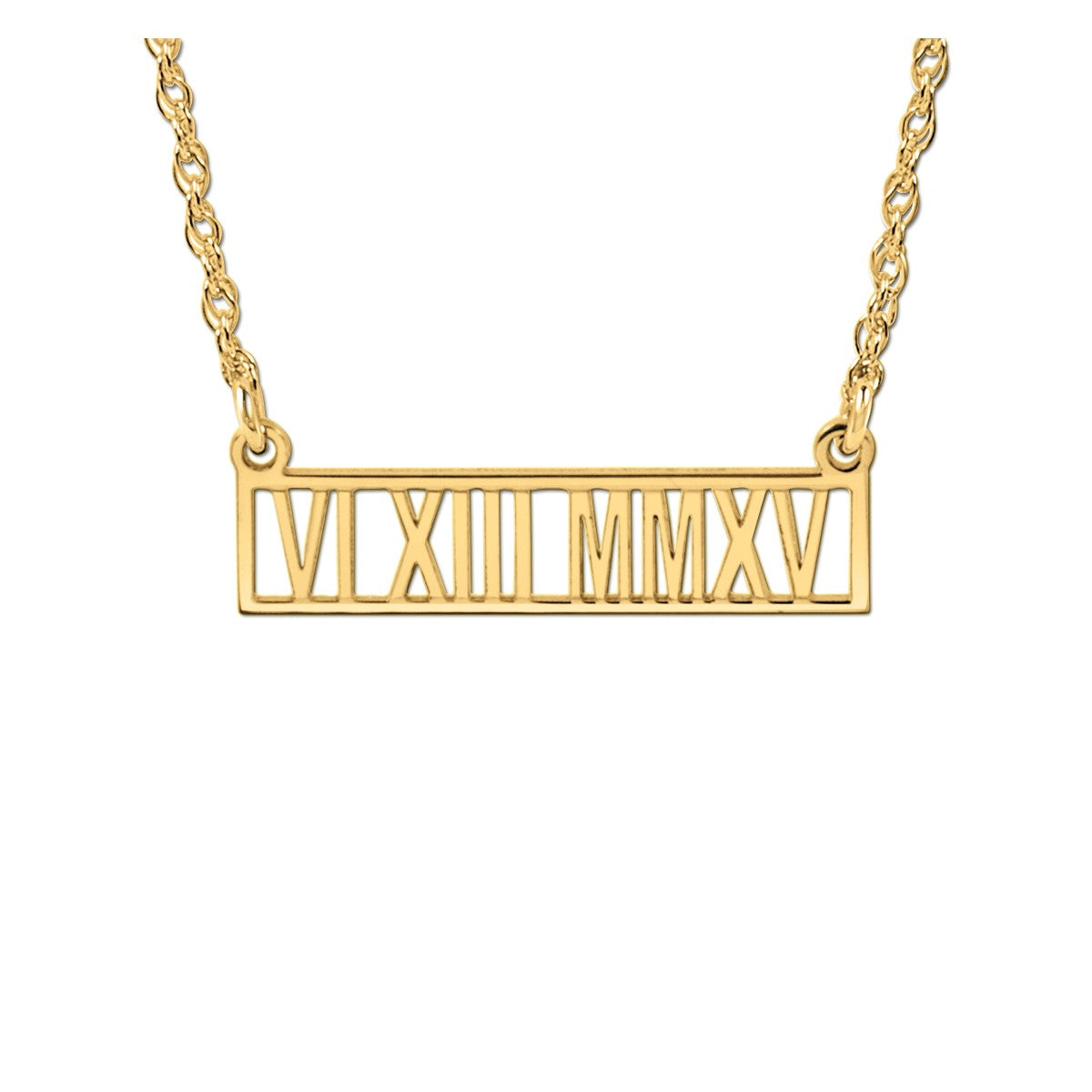 14k W 6 X 25mm High Polish Roman Pendant