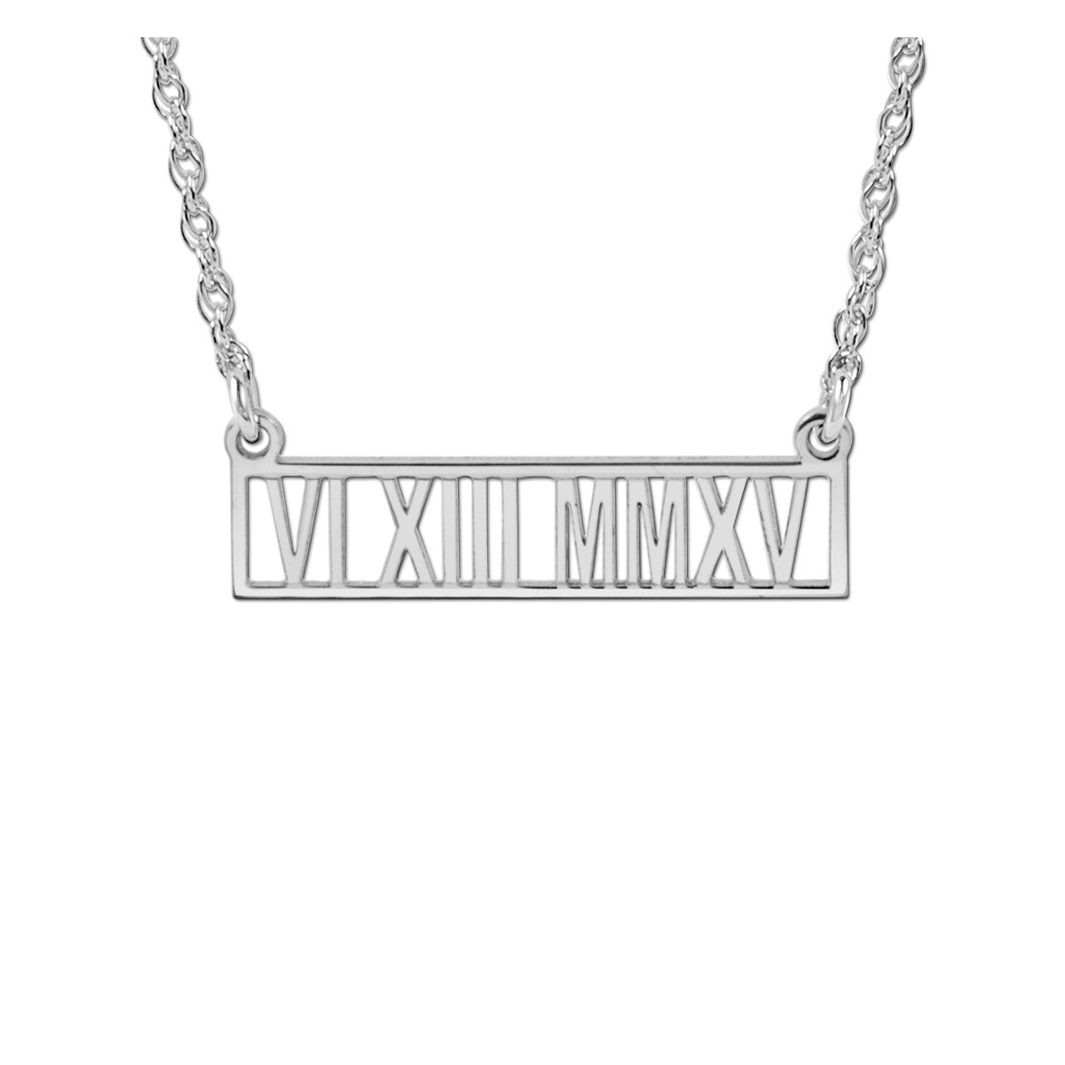 14k W 6 X 25mm High Polish Roman Pendant