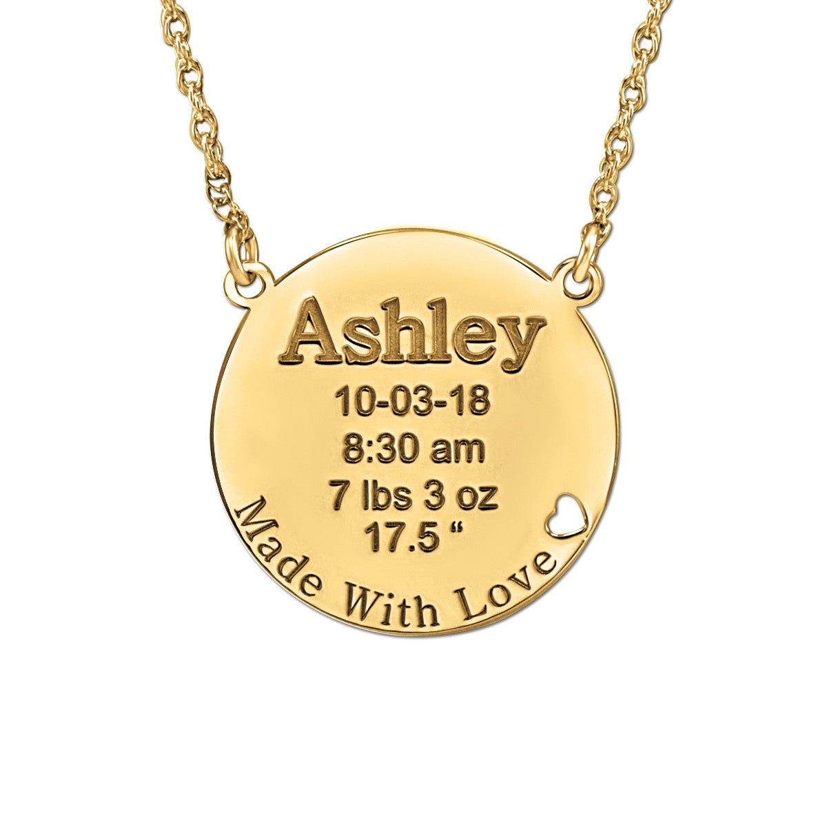 Round 14k W 22mm High Polish Pendant