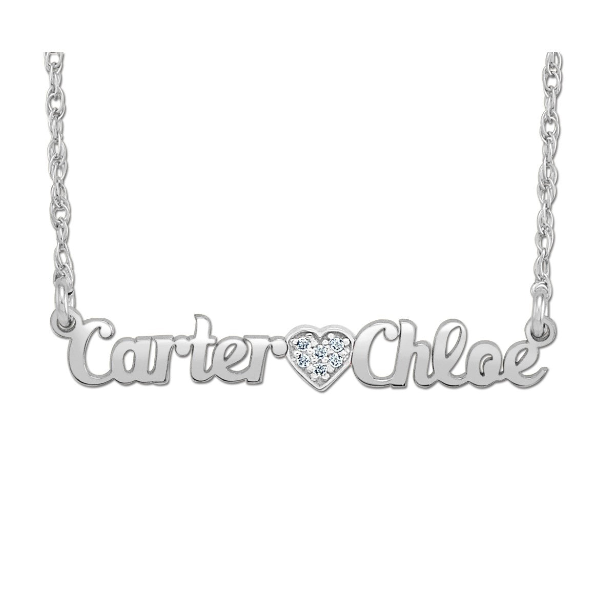 14k W Diamond Accent Name Pers Pendant
