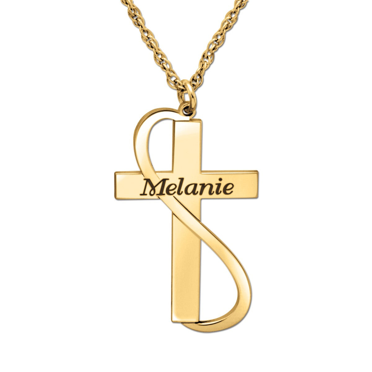 14k W 28 X 16mm High Polish Cross Pendant