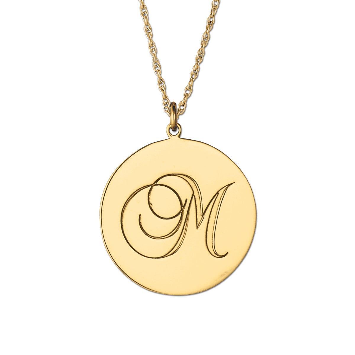 Script Initial on Disc (19mm) Pendant