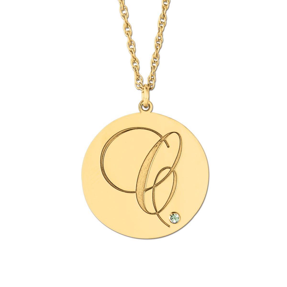 Disc W/ Diamond Accent (20mm) Pendant