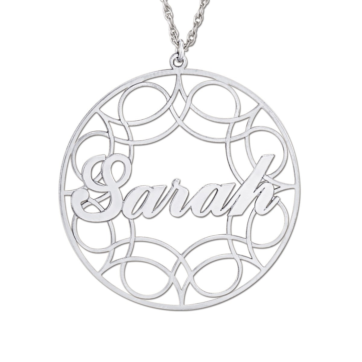 Filigree Circle Script Pendant